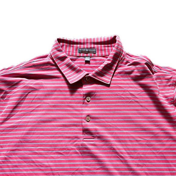 Peter Millar Summer Comfort Pink And Blue Stripe Golf Shirt Size XL Tall - Picture 1 of 4